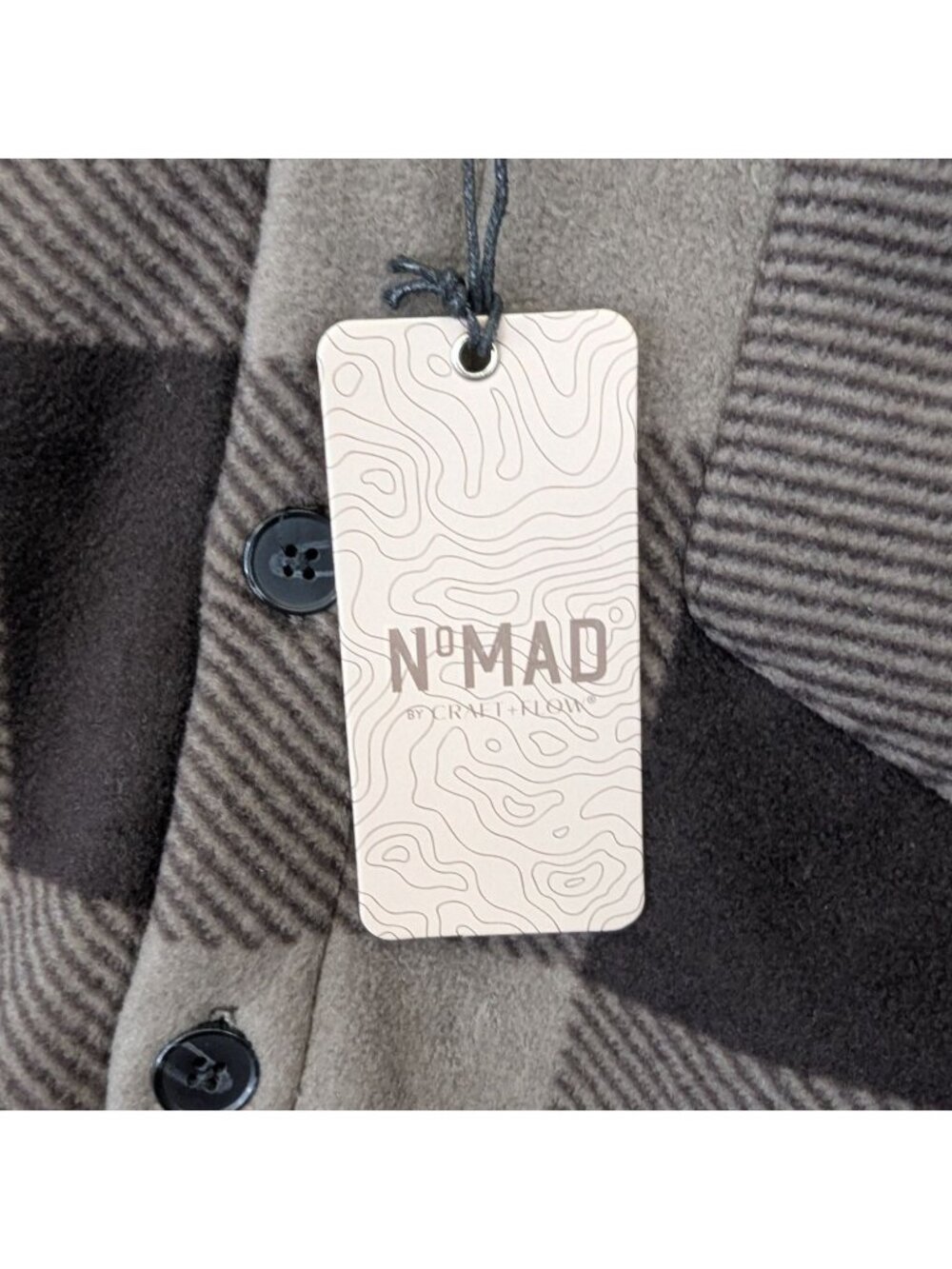 Nomad Mens Medium Flannel Shirt Brown Buffalo Plaid Button Down Jacket NEW - Picture 7 of 8